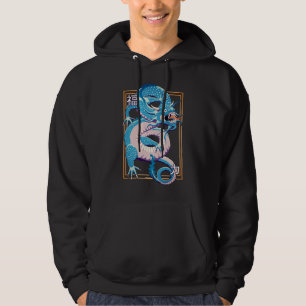 Sweat - shirt à capuche de dragon chinois bleu