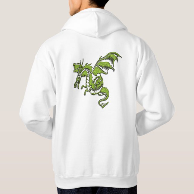 Sweat - shirt à capuche de dragon vert volant (Dos)