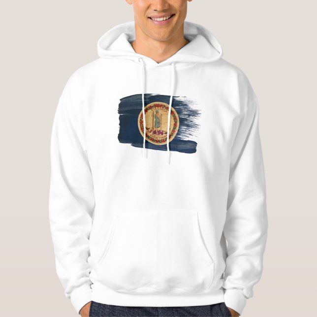Sweat - shirt à capuche de drapeau de la Virginie (Devant)