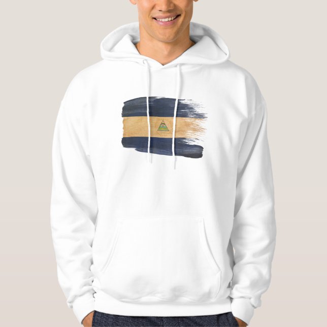 Sweat - shirt à capuche de drapeau du Nicaragua (Devant)