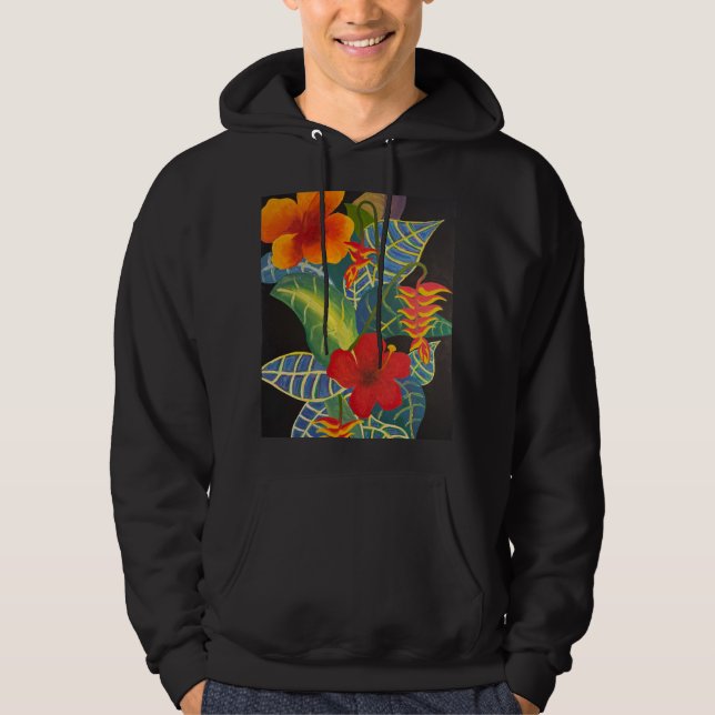 Sweat - shirt à capuche de fleurs de gingembre tro (Devant)