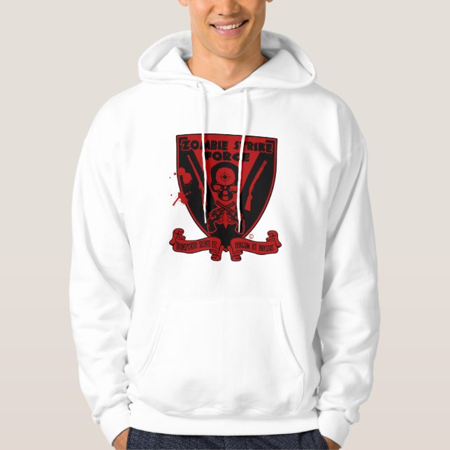 Sweat - shirt à capuche de force de grève de zombi (Devant)