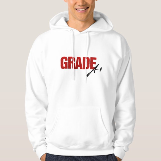 Sweat - shirt à capuche de grade A+ (blanc/rouge) (Devant)