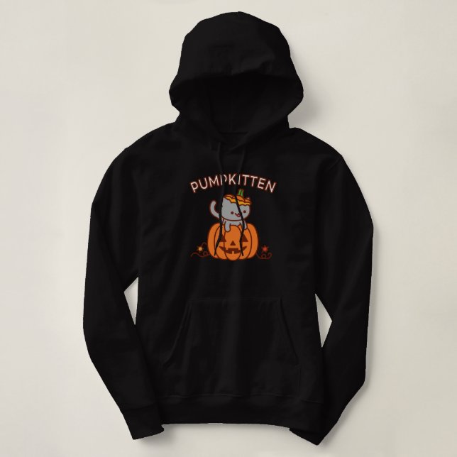 Sweat - shirt à capuche de Halloween : Chat de (Design devant)