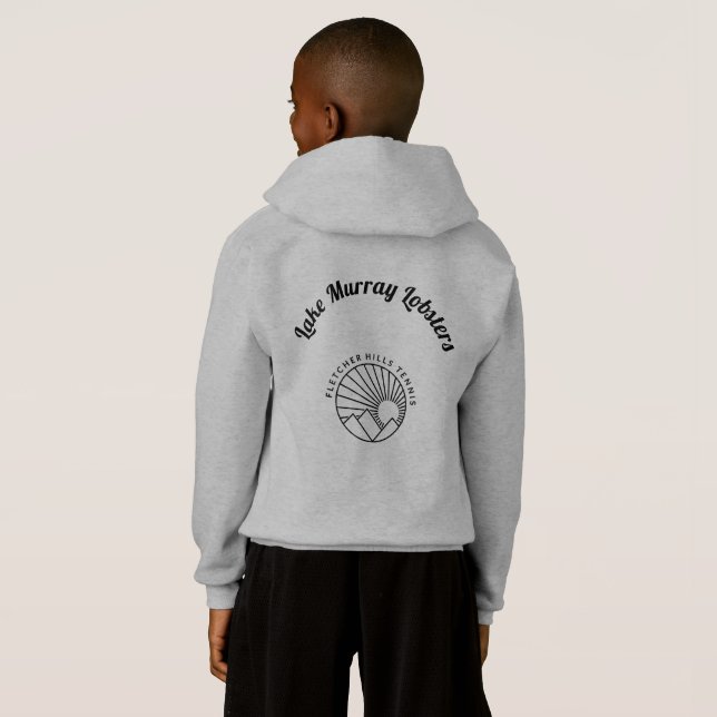 Sweat - shirt à capuche de homard gris (Dos entier)