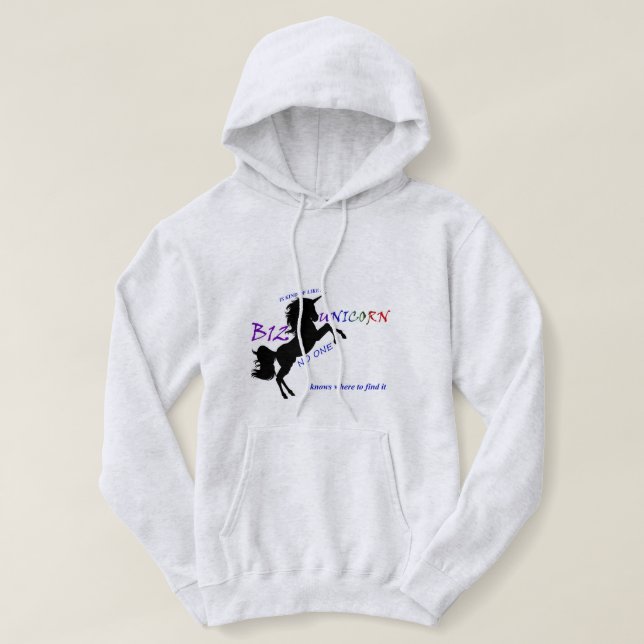 Sweat - shirt à capuche de la licorne B12 (Design devant)