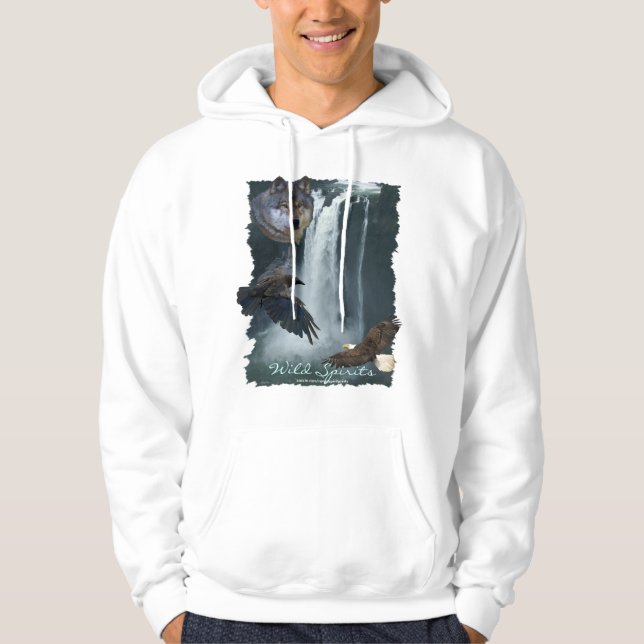 Sweat - shirt à capuche de la scène naturelle Eagl (Devant)
