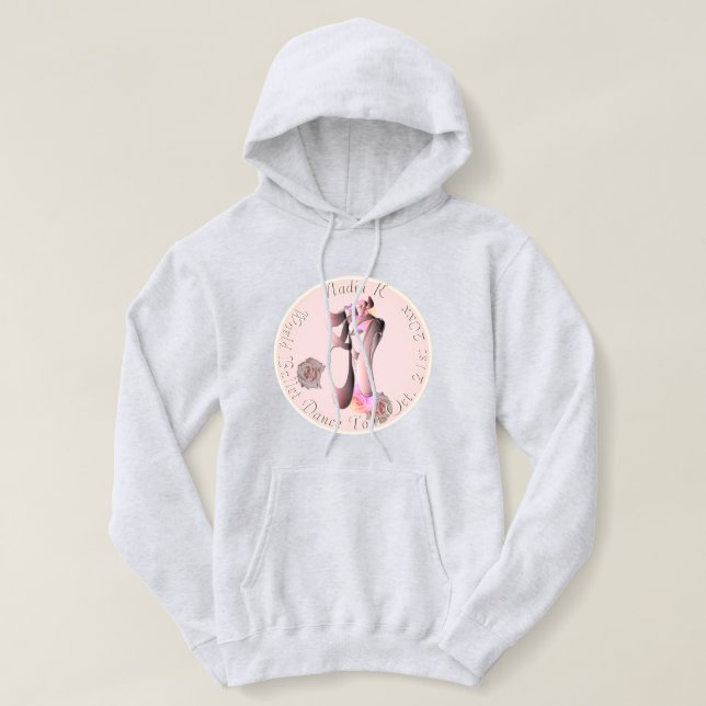 Sweat - shirt à capuche de la troupe de danse rose (Design devant)