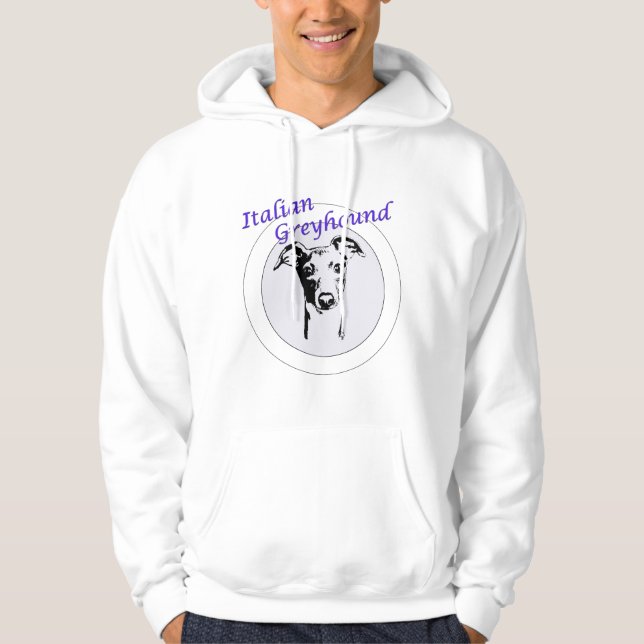 Sweat - shirt à capuche de lévrier italien (Devant)