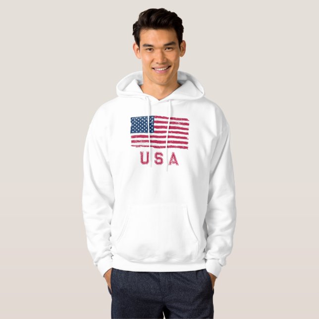 Sweat - shirt à capuche de l'indicateur US (texte  (Devant entier)