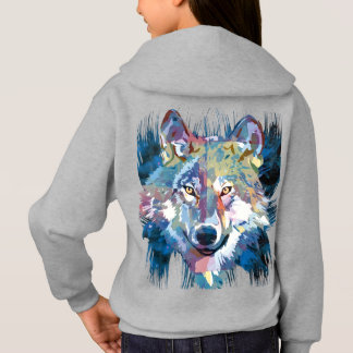 Sweat - shirt à capuche de loup bleu | Colorful Wo