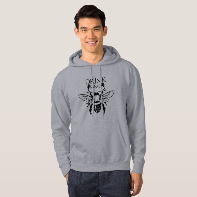 Sweat - shirt à capuche de Mead de boissons (Devant entier)