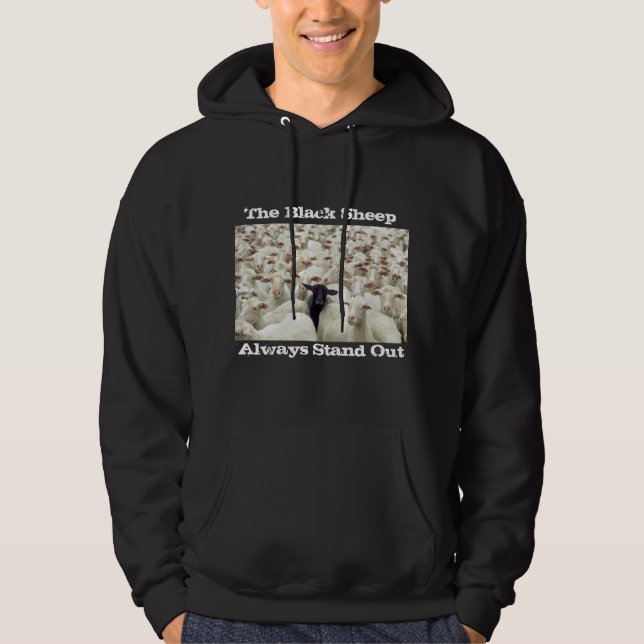 Sweat - shirt à capuche de mouton noir (Devant)