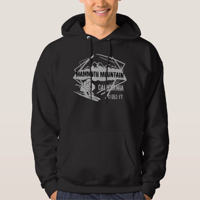Sweat - shirt à capuche de noir de ski de Mammoth (Devant)