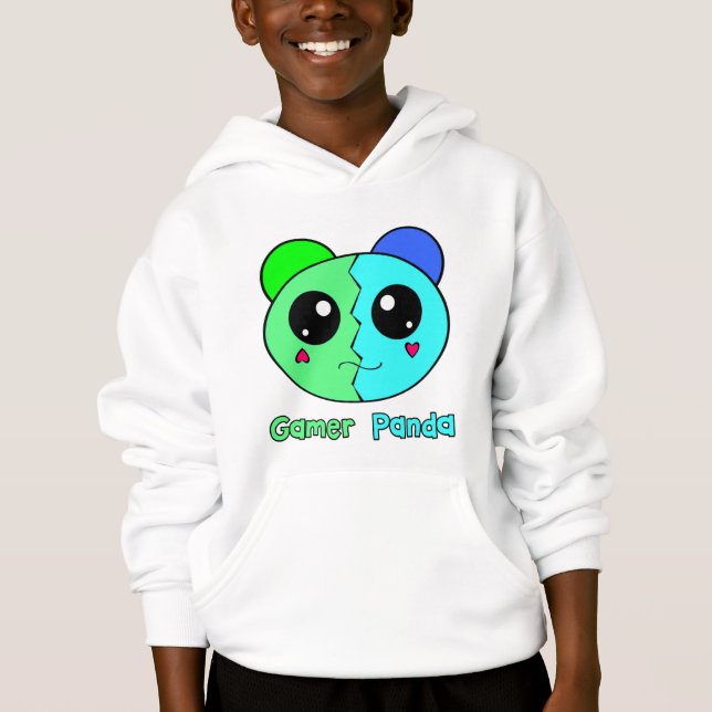 Sweat - shirt à capuche de panda de Gamer (Devant)