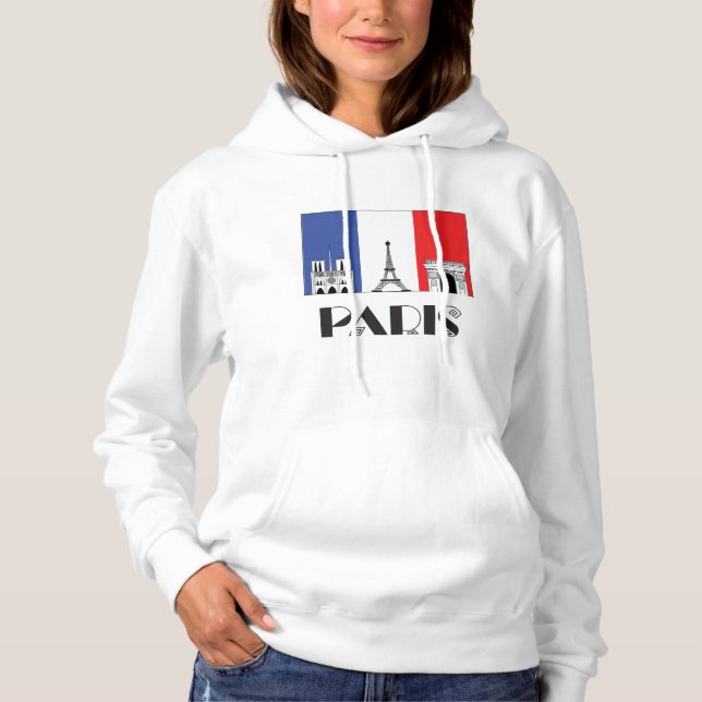 Sweat - shirt à capuche de Paris des dames (Devant)