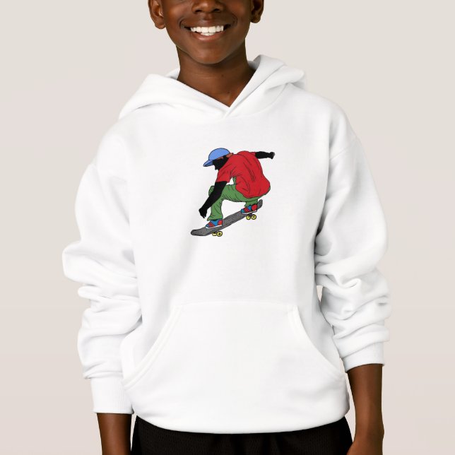 Sweat - shirt à capuche de planche à roulettes de (Devant)