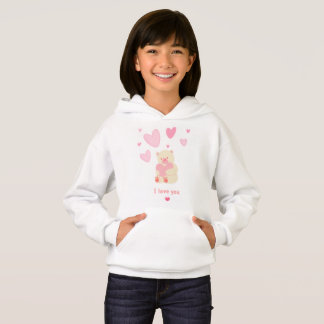 sweat - shirt à capuche de pullover fille rose