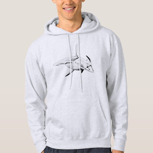 Sweat - shirt à capuche de requin marteau (Devant)