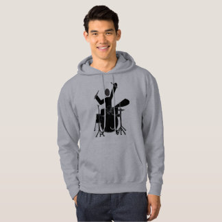 Sweat - shirt à capuche de silhouette de batteur