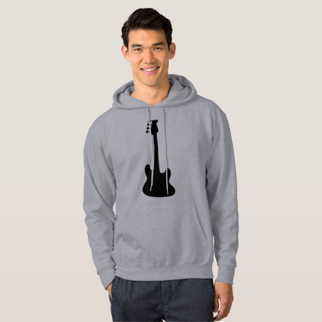 Sweat - shirt à capuche de silhouette de guitare (Devant entier)