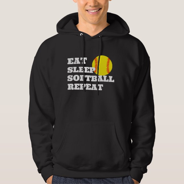 Sweat - shirt à capuche de softball personnalisé - (Devant)
