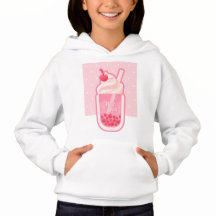 Sweat - shirt à capuche de thé au lait rose esthét