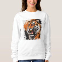 Sweat - shirt à capuche de tigre en ruée