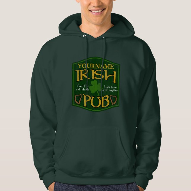 Sweat - shirt à capuche des signes de pub irlandai (Devant)