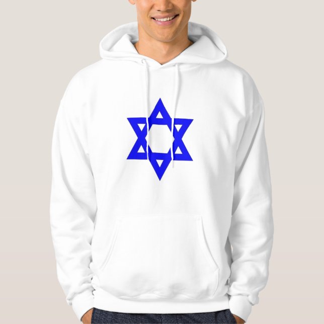 Sweat - shirt à capuche d'étoile de David (Devant)