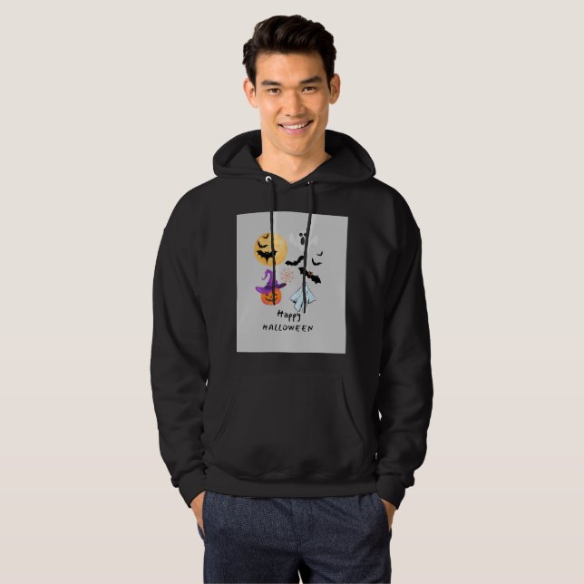 Sweat - shirt à capuche d'Halloween masculin à la  (Devant entier)