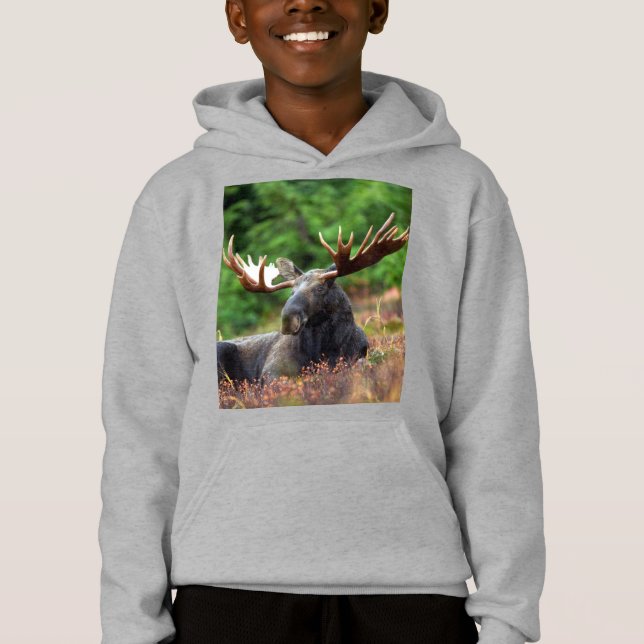 Sweat - shirt à capuche d'orignal (Devant)