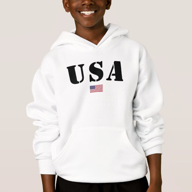 SWEAT - SHIRT À CAPUCHE du drapeau américain - Pat (Devant)