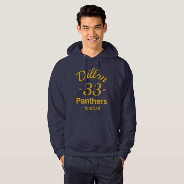 Sweat - shirt à capuche du football de panthères (Devant entier)