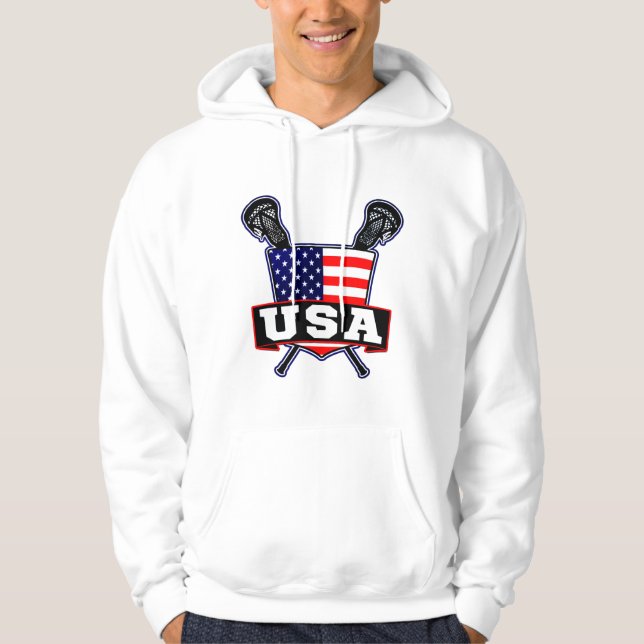 Sweat - shirt à capuche du logo American Lacrosse (Devant)
