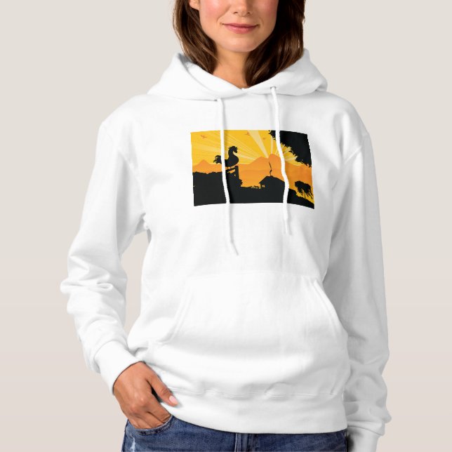 Sweat - shirt à capuche du paysage de la ferme-coq (Devant)
