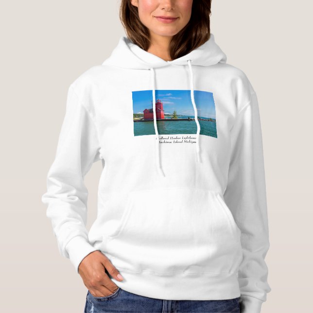 Sweat - shirt à capuche du phare de Holland Harbou (Devant)