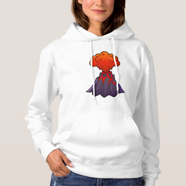 Sweat - shirt à capuche du volcan des femmes (Devant)