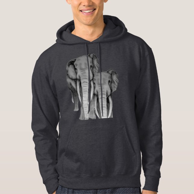 Sweat - shirt à capuche éléphant (Devant)