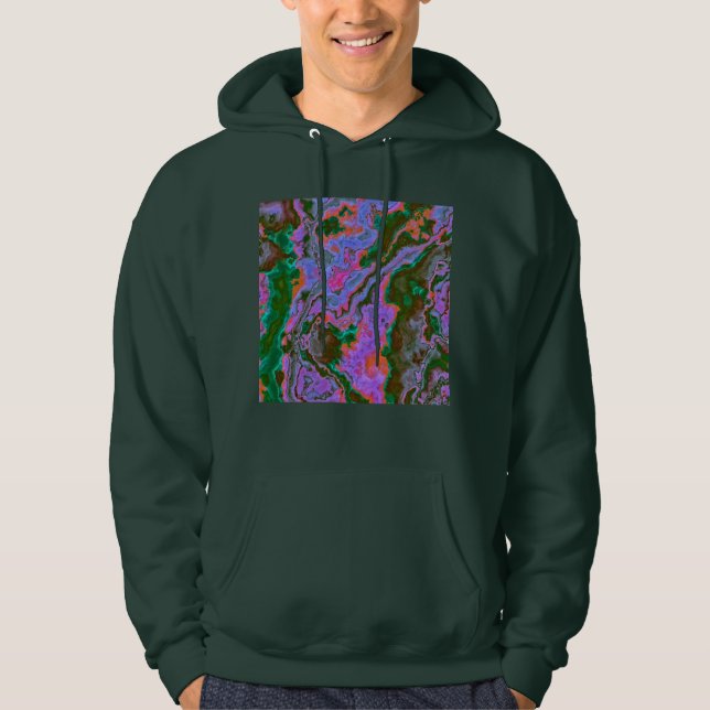 Sweat - shirt à capuche en marbre aigre (Devant)