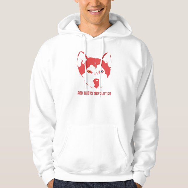 Sweat - shirt à capuche enroué rouge de blanc de (Devant)