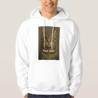 Sweat - shirt à capuche face de chat avec texte pe