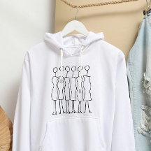 Sweat - shirt à capuche féminine (Blanc - Femmes d