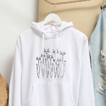 Sweat - shirt à capuche féminine (Chats à main bla