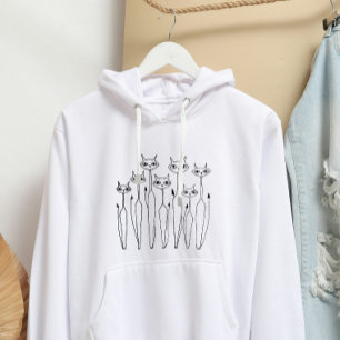 Sweat - shirt à capuche féminine (Chats à main bla