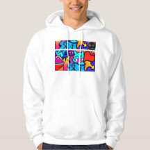 sweat - shirt à capuche graffiti
