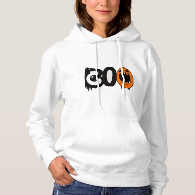 Sweat - shirt à capuche Halloween - Unique "BOO" I (Devant)