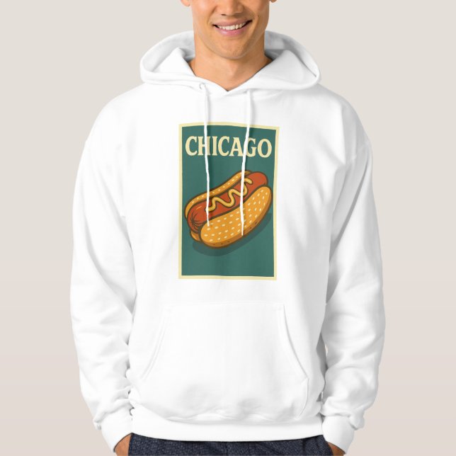 Sweat - shirt à capuche homme avec logo rétro hot  (Devant)