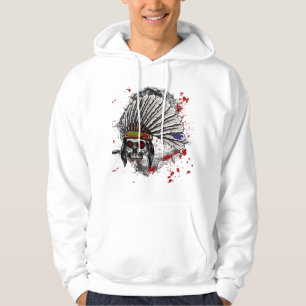 Sweat - shirt à capuche indien de crâne