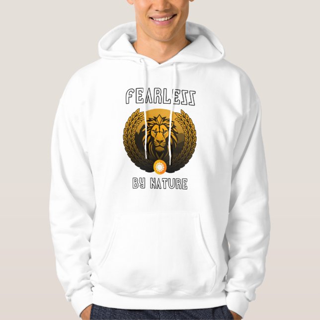 Sweat - shirt à capuche Lion sans peur - Roaring J (Devant)